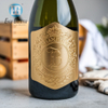 Étiquette de vin de bouteille de champagne en métal