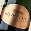 Étiquette de décalcomanie métallique de bouteille de champagne